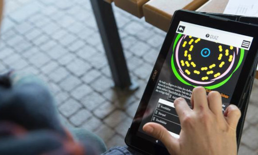 Actionbound wird auf Tablet gespielt